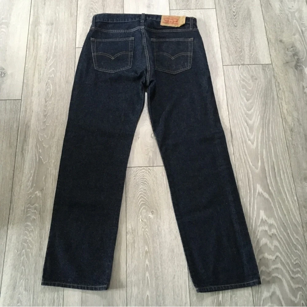 Levis 501 Jeans W32 L30 Blue Straight Button Fly Denim - Picture 2 of 10